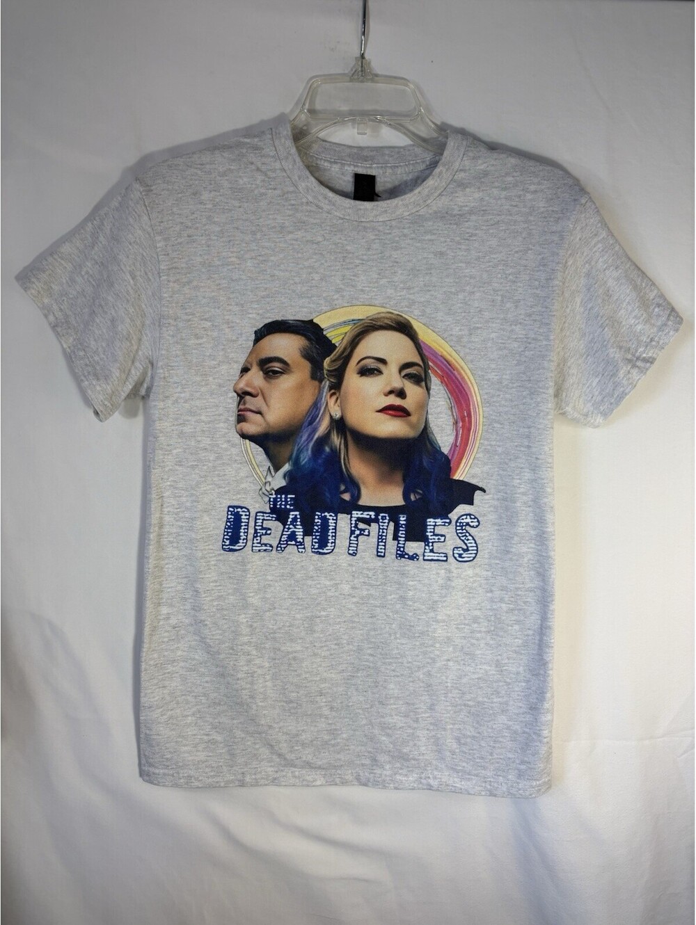 The Dead Files T Shirt Amy Allan Steve DiSchiavi Paranormal Ghost Gildan Gray
